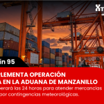 Operaciones de carga y descarga de contenedores en el Puerto de Manzanillo, donde la ANAM implementa un esquema temporal de operación aduanera las 24 horas.